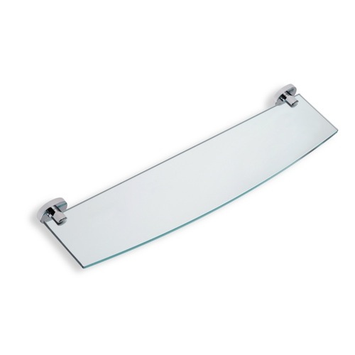 Bathroom Shelf, StilHaus DI04, Clear Glass Bathroom Shelf with Brass Holder DI04
